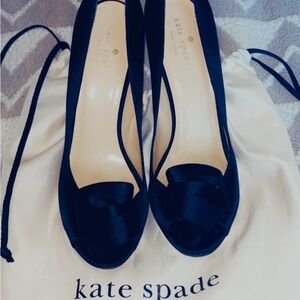 Kate Spade Black Peep-Toe Heels